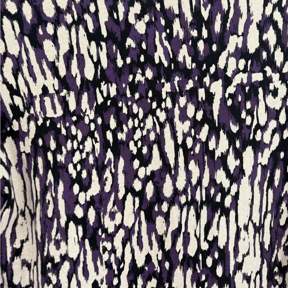 Dries Van Noten long sleeve shirt Purple cream black abstract pattern sz small - Picture 6 of 11